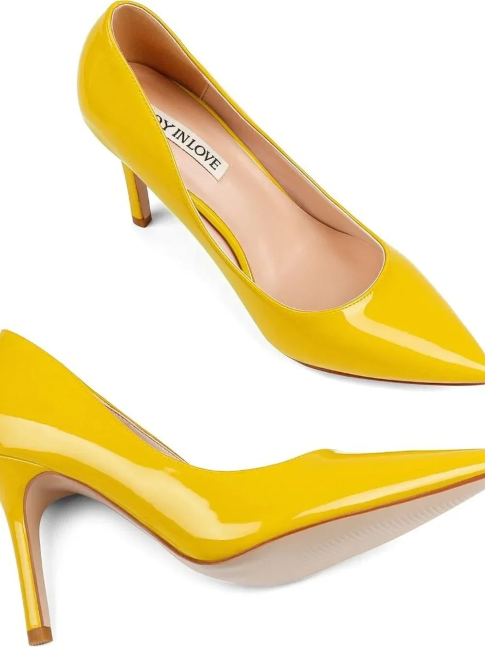 Women's Yellow Patent Pump Shoes 3.5
